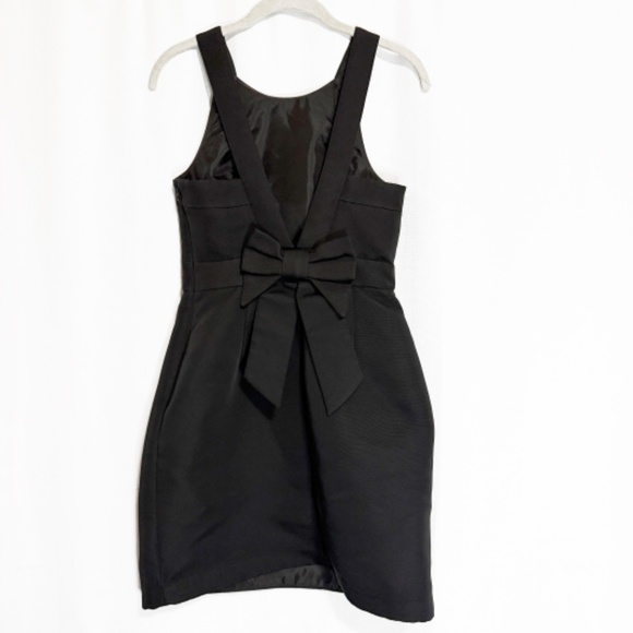 Kate Spade Black Taffeta Cocktail Dress with Oversize Back Bow Detail Size 0 - Picture 8 of 9